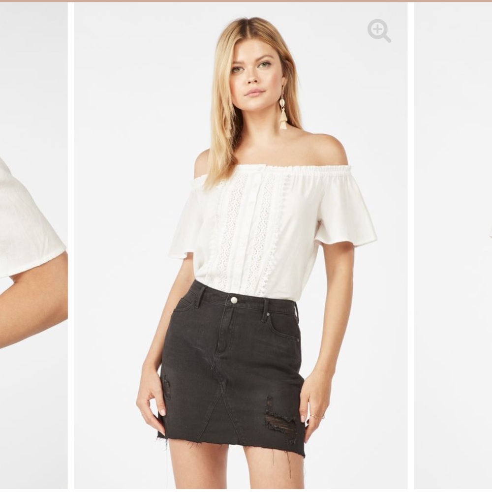 JustFab Off Shoulder Linen Top - White NWT